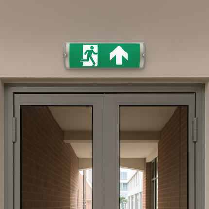 3.5W LED Emergency Bulkhead Light – IP65 Fire Exit Sign, 3hr Maintained, Sticker Legends Included
