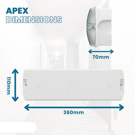3.5W LED Emergency Bulkhead Light – IP65 Fire Exit Sign, 3hr Maintained, Sticker Legends Included