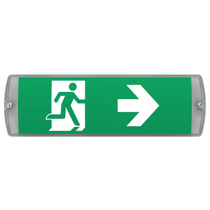 3.5W LED Emergency Bulkhead Light – IP65 Fire Exit Sign, 3hr Maintained, Sticker Legends Included