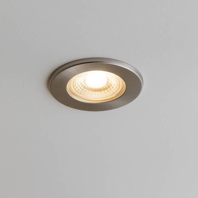 3CCT 5W Fire-Rated LED Downlight - Fire Rated 30/60/90 min - IP65, Satin Nickel