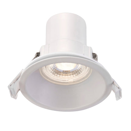 CCT Anti‑Glare Downlight – 5W, IP65, Fire‑Rated, Matt White