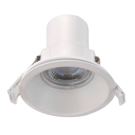 CCT Anti‑Glare Downlight – 5W, IP65, Fire‑Rated, Matt White