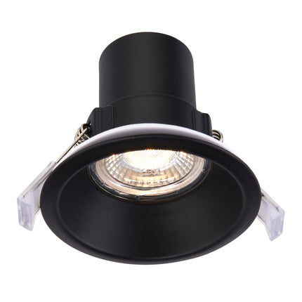 CCT Anti‑Glare Downlight – 5W, IP65, Fire‑Rated, Matt Black