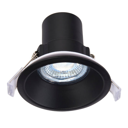 CCT Anti‑Glare Downlight – 5W, IP65, Fire‑Rated, Matt Black