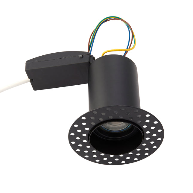 Ravel Fire Rated Trimless Plaster-In Downlight - Matt Black GU10