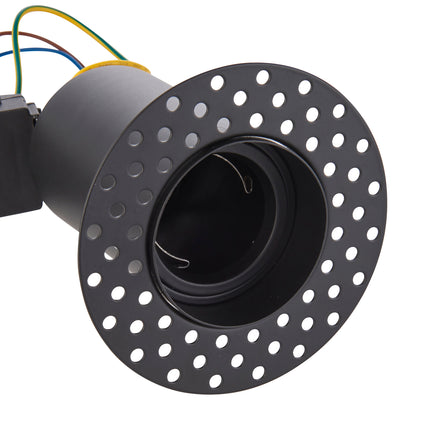 Ravel Fire Rated Trimless Plaster-In Downlight - Matt Black GU10