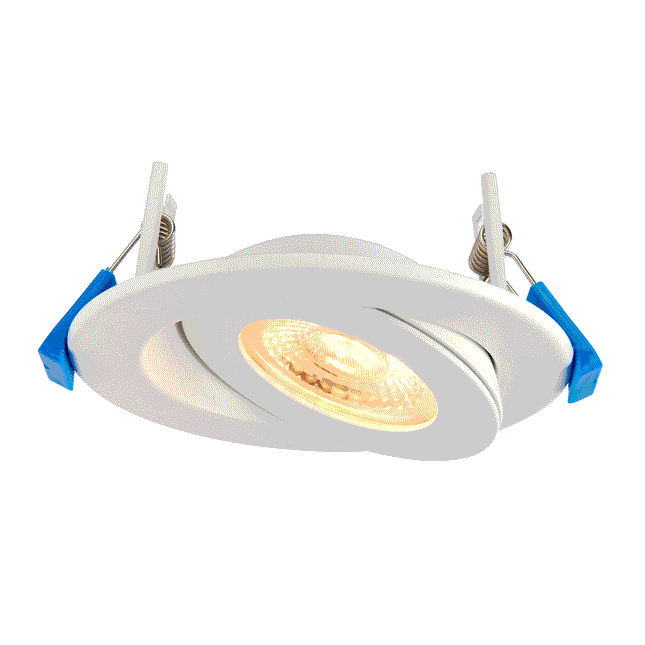 4CCT 4/6/8W Fire Rated LED Downlight - IP44, 360° Swivel & Tilt, Matt White