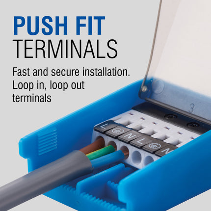 Push fit terminals tool with text highlighting fast and secure installation.