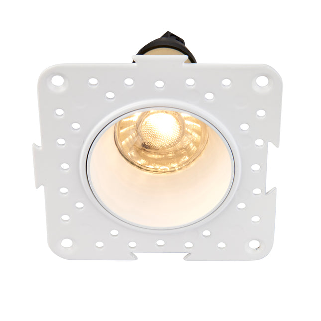 Trimless Linkable Plaster‑In Downlight – 50W GU10, White