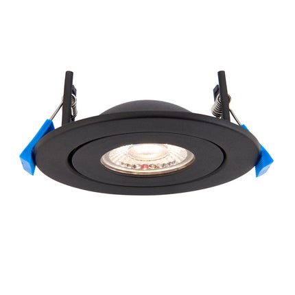 4CCT 4/6/8W Fire Rated LED Downlight - IP44, 360° Swivel & Tilt, Matt Black