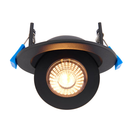 4CCT 4/6/8W Fire Rated LED Downlight - IP44, 360° Swivel & Tilt, Matt Black