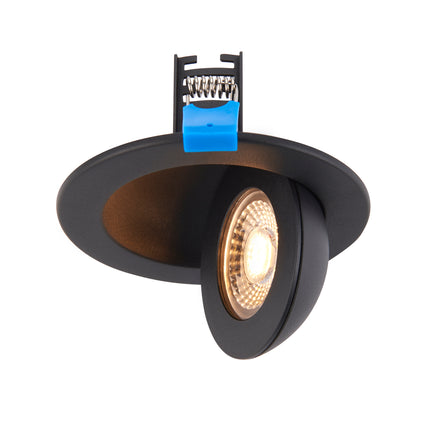 4CCT 4/6/8W Fire Rated LED Downlight - IP44, 360° Swivel & Tilt, Matt Black