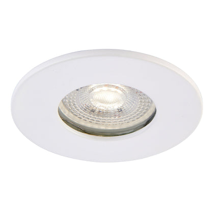 White recessed ceiling light on a white background