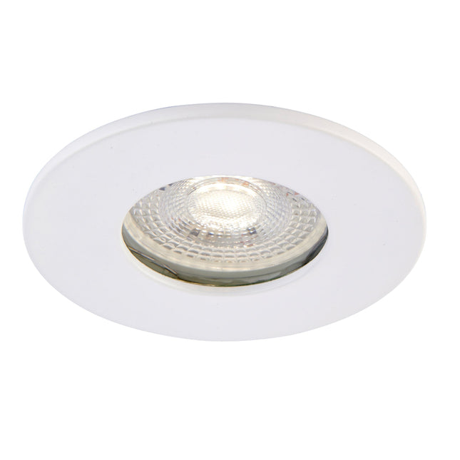 White recessed ceiling light on a white background