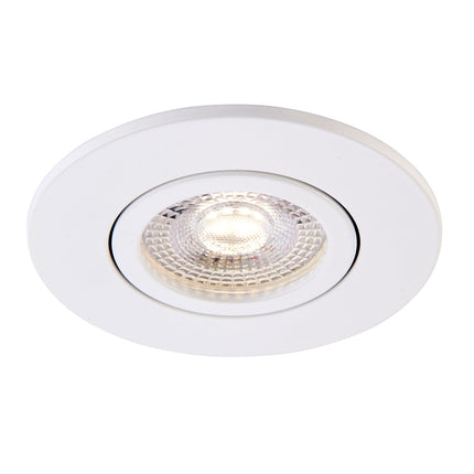 White recessed ceiling light on a white background
