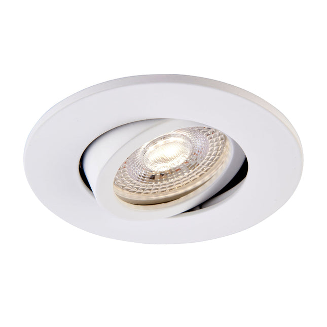 White recessed ceiling light on a white background
