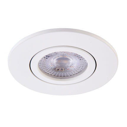White recessed ceiling light on a white background