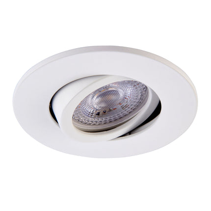 White recessed ceiling light on a white background