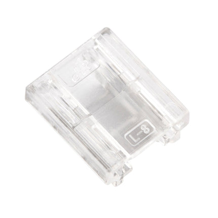 Clear plastic case on a white background