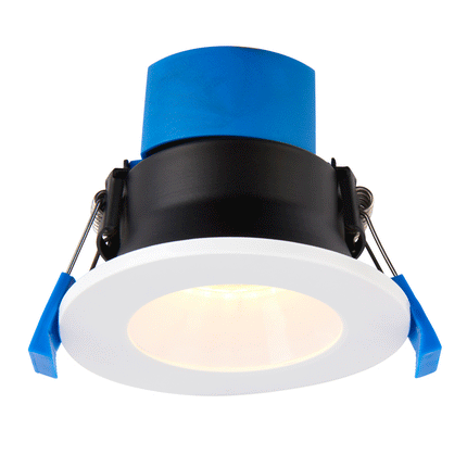4CCT Anti‑Glare Downlight – 5/7W, IP65, Fire‑Rated, Matt White