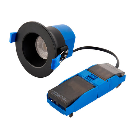 4CCT Anti‑Glare Downlight – 5/7W, IP65, Fire‑Rated, Matt Black