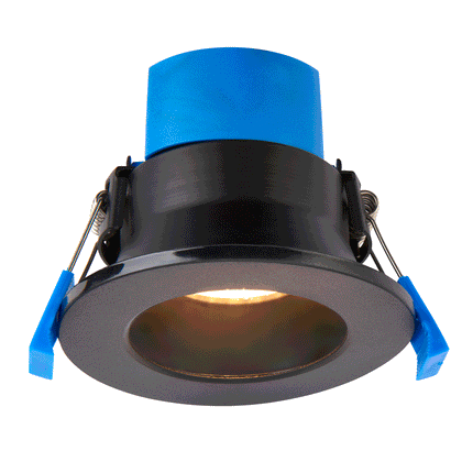 4CCT Anti‑Glare Downlight – 5/7W, IP65, Fire‑Rated, Matt Black