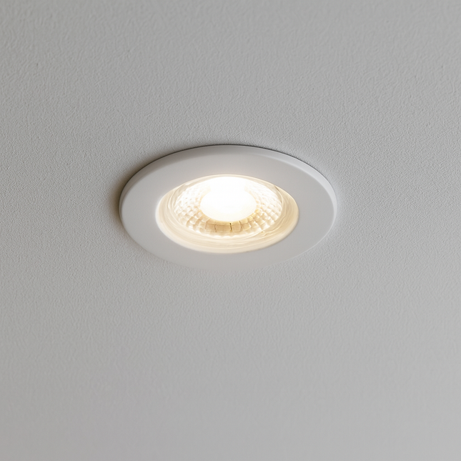 3CCT 5W Fire-Rated LED Downlight - Fire Rated 30/60/90 min - IP65, Matt White
