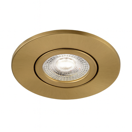Fire-Rated 30/60/90 min Open Back Tilt Adjustable Downlight – IP65, GU10, Anitque Brass