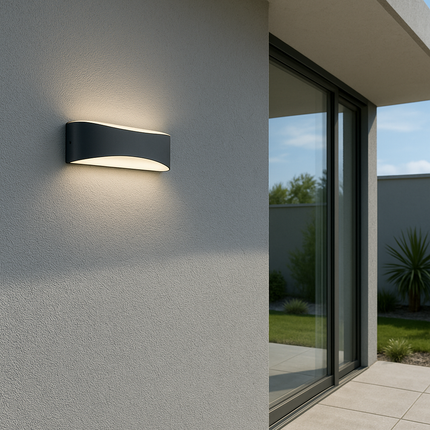 Outdoor Wall Light – 9W LED, 1200lm, 3000K Warm White, IP65, Anthracite, Up & Down