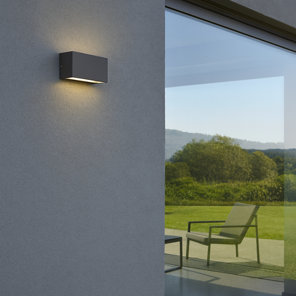 Outdoor Wall Light – 9W LED, 1100lm, 3000K Warm White, IP65, Anthracite, Up & Down