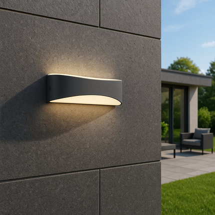 Outdoor Wall Light – 9W LED, 1200lm, 3000K Warm White, IP65, Anthracite, Up & Down