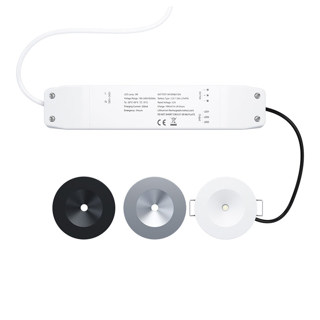Mini 2 W Emergency LED Downlight – Non‑Maintained, 150 lm, Daylight White