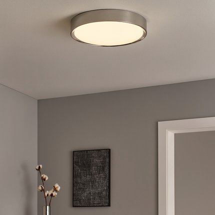 Round Ceiling Light – 18W LED, 1850lm, 3000K Warm White, IP44, Chrome