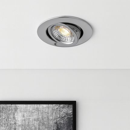3CCT Fire‑Rated Tilt Adjustable Downlight – 7 W, 700 lm, IP65 Polished Chrome