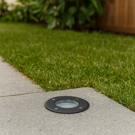 Pan Outdoor Ground Drive Over Light – GU10, IP67 Black