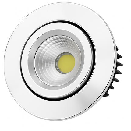 Dimmable LED Tilt Downlight Fire-Rated 30/60/90 min – 7W, 4000K Cool White, IP20, Polished Chrome