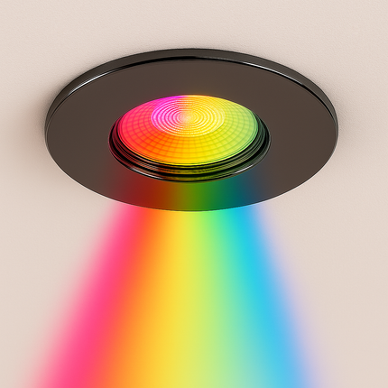 Smart Wifi RGB-CCT Fire-Rated Downlight (Alexa & Google) – IP65, GU10, Black Nickel