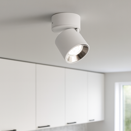 Single Adjustable Spotlight – GU10 Ceiling Light, Matt White, IP20