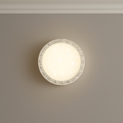 Pegasus LED Ceiling Light 28cm White Acrylic Starlight Effect – 12W 1160lm 3000K