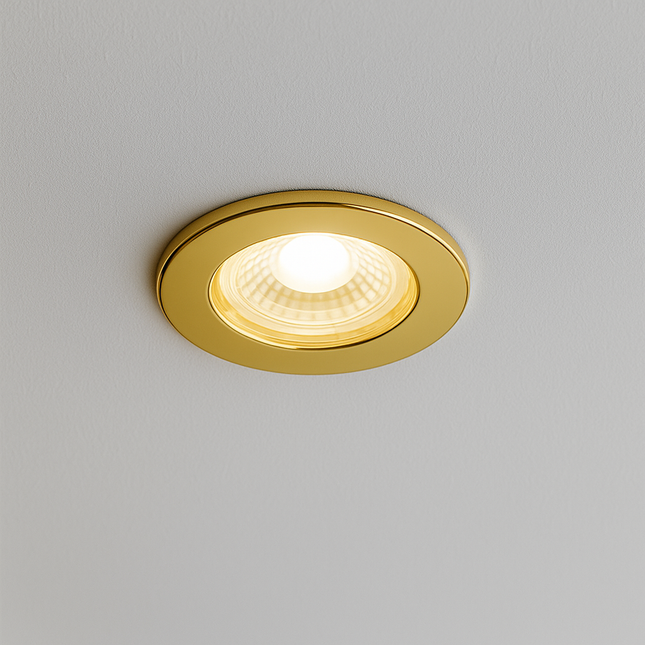 3CCT 5W Fire-Rated LED Downlight - Fire Rated 30/60/90 min - IP65, Polished Brass