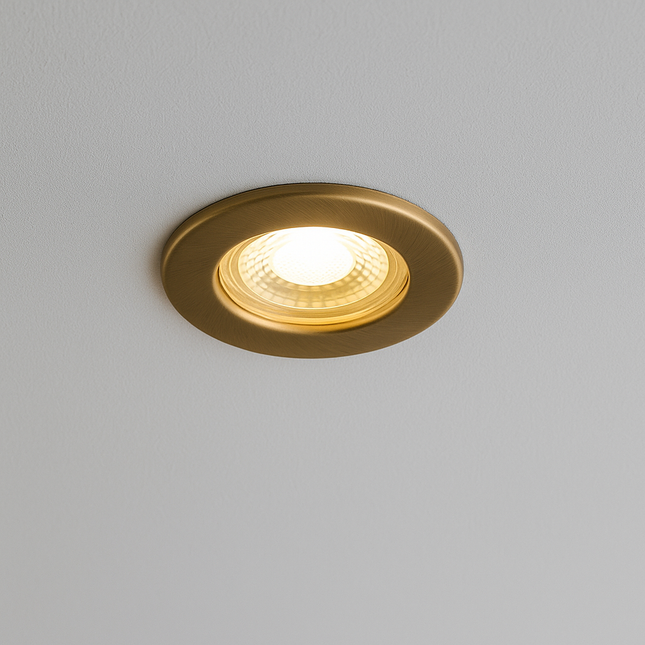 3CCT 5W Fire-Rated LED Downlight - Fire Rated 30/60/90 min - IP65, Antique Brass