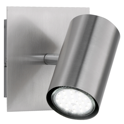 Single Square Adjustable Spotlight – GU10 Wall or Ceiling Light, Matt Nickel, IP20