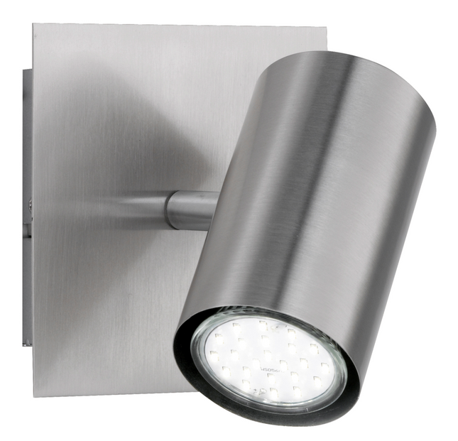 Single Square Adjustable Spotlight – GU10 Wall or Ceiling Light, Matt Nickel, IP20