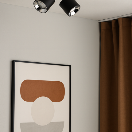 Twin Adjustable Modern Spotlight – GU10 Ceiling Light, Matt Black, IP20