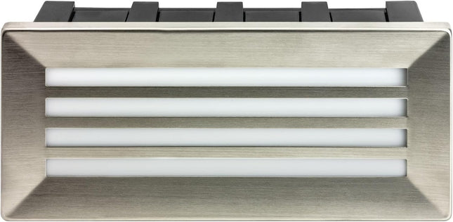 LED Slim Brick Step Light – Integrated LED, IP65, Brushed Nickel