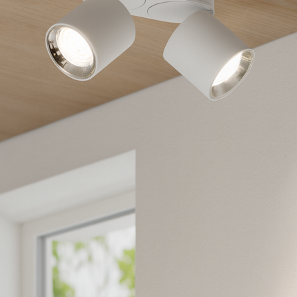 Twin Adjustable Modern Spotlight – GU10 Ceiling Light, Matt White, IP20