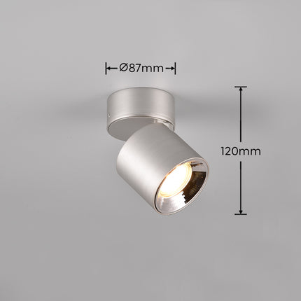 Single Adjustable Spotlight – GU10 Ceiling Light, Matt Nickel, IP20