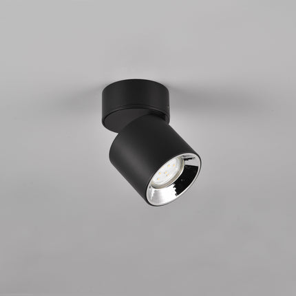 Single Adjustable Spotlight – GU10 Ceiling Light, Matt Black, IP20