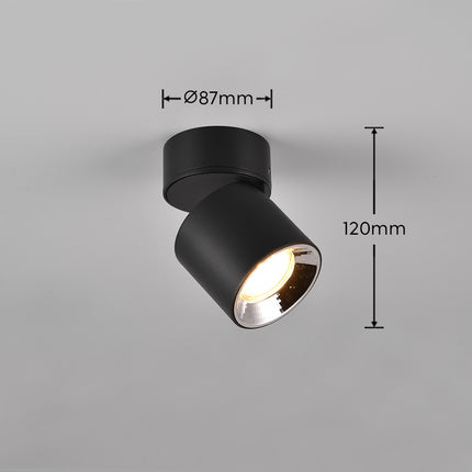 Single Adjustable Spotlight – GU10 Ceiling Light, Matt Black, IP20