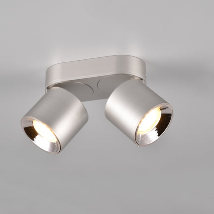 Twin Adjustable Modern Spotlight – GU10 Ceiling Light, Matt Nickel, IP20